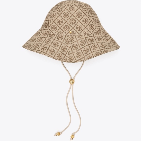 Tory Burch T Monogram Jacquard Reversible Bucket Hat Hazel Tan Brown Gold main image 7